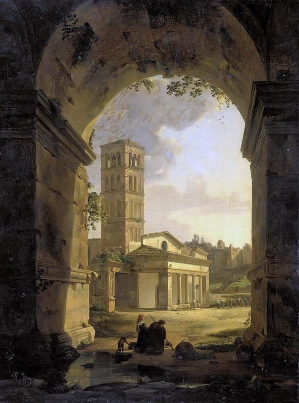 Pitloo, Antonie Sminck -- De kerk van San Giorgio in Velabro te Rome, 1820