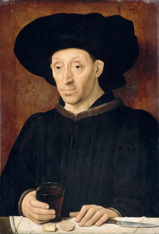 Portuguese School formerly attributed to Master of 1456 -- Man with a Glass of Wine