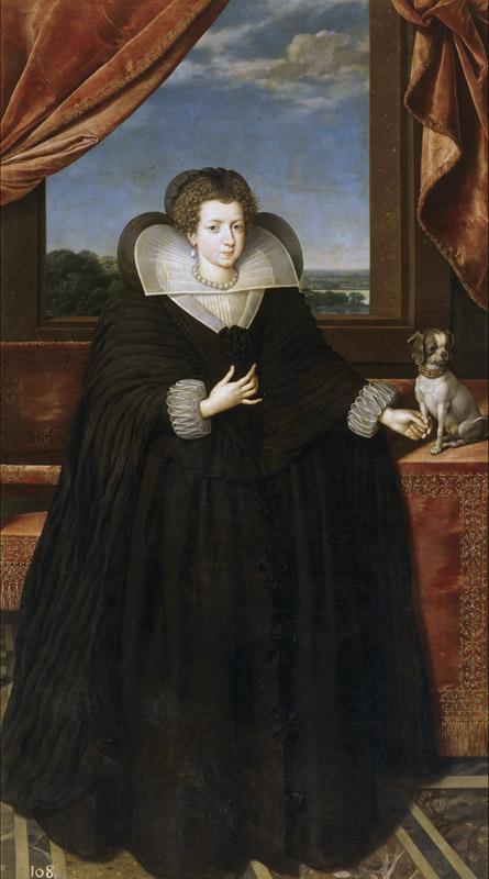 Pourbus el Joven, Frans-Isabel de Francia, esposa de Felipe IV-193 cm x 107 cm