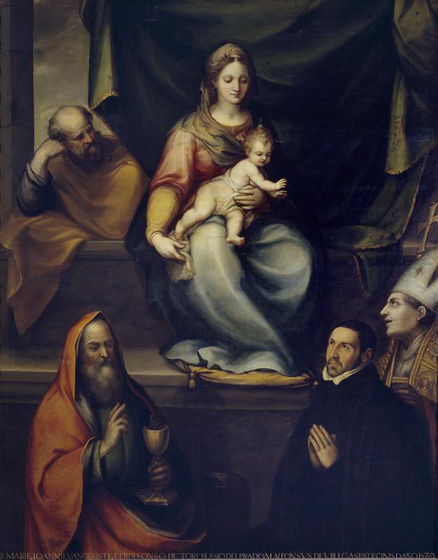 Prado, Blas de-La Sagrada Familia, San Ildefonso, San Juan Evangelista y el maestro
