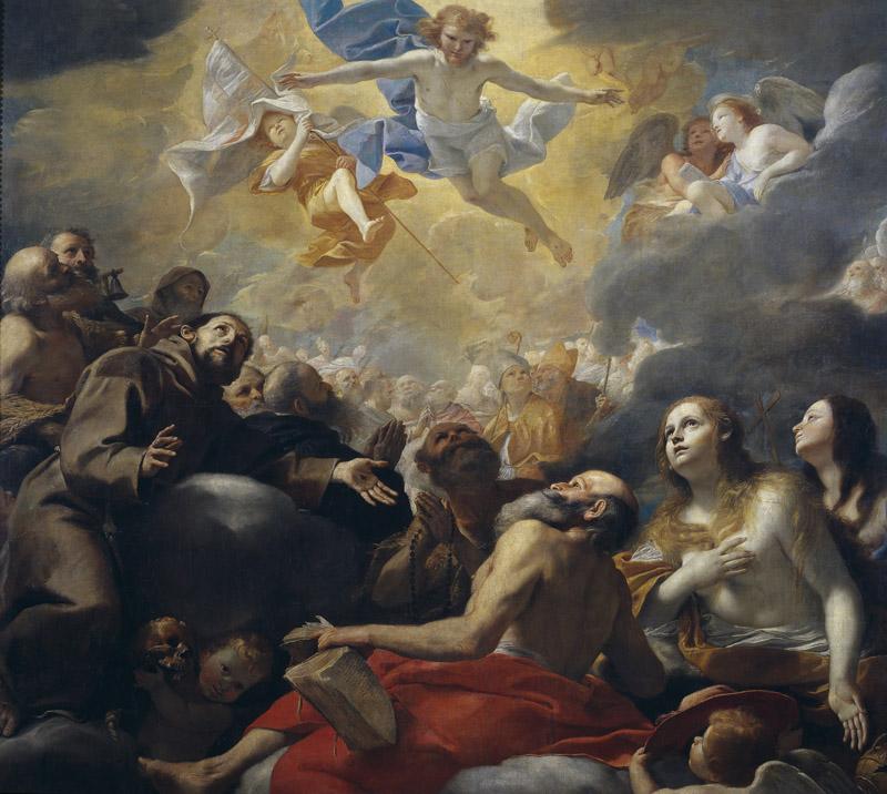 Preti, Mattia-Cristo en gloria con santos-220 cm x 253 cm