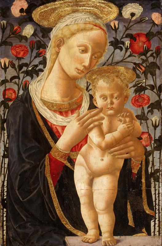 Pseudo Pier Francesco Fiorentino, Italian (active Florence), active c. 1445-1475 -- Virgin and Child before a Rose Hedge