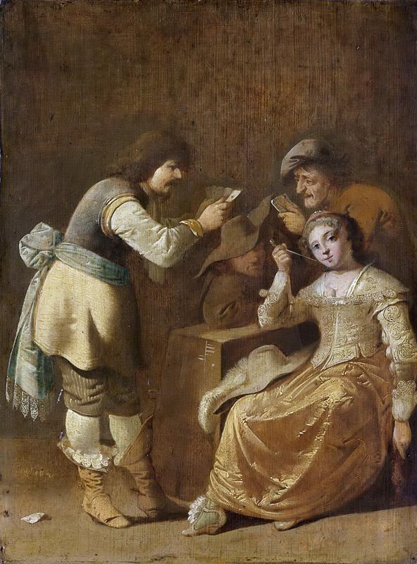 Quast, Pieter Jansz. -- Kaartspelers met een pijprokende vrouw, 1630-1647