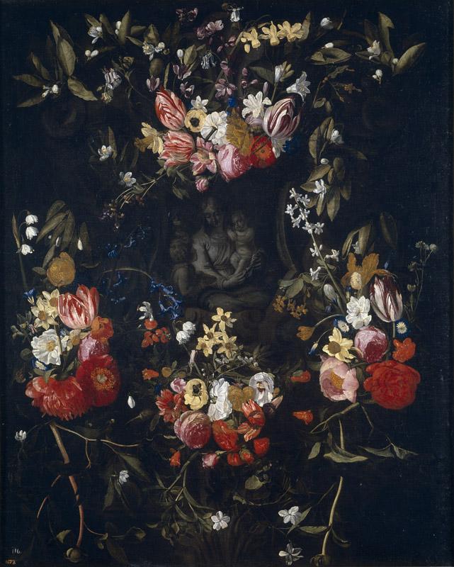 Quellinus, Jan Erasmus Seghers, Daniel-Guirnalda de flores con la Virgen