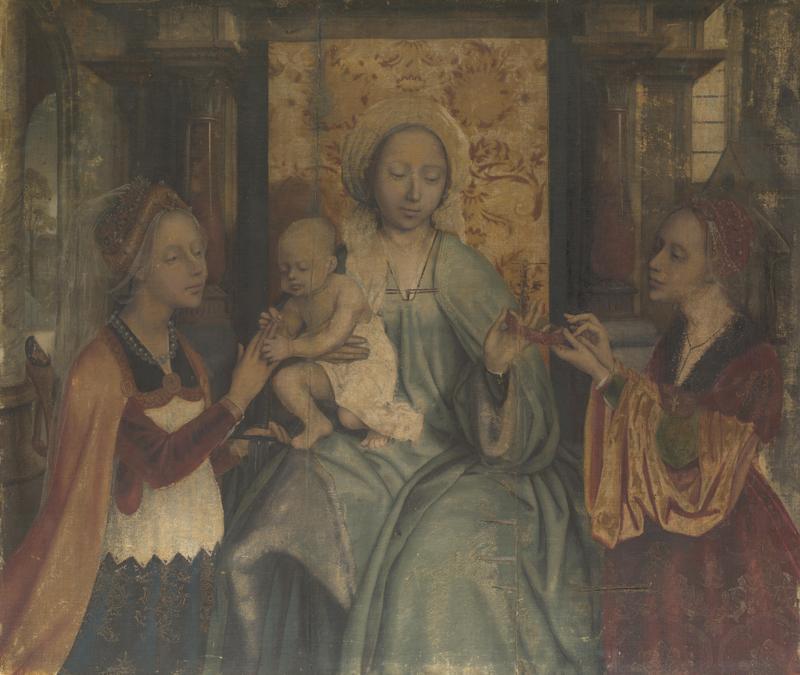 Quinten Massys - The Virgin and Child with Saints Barbara and Catherine