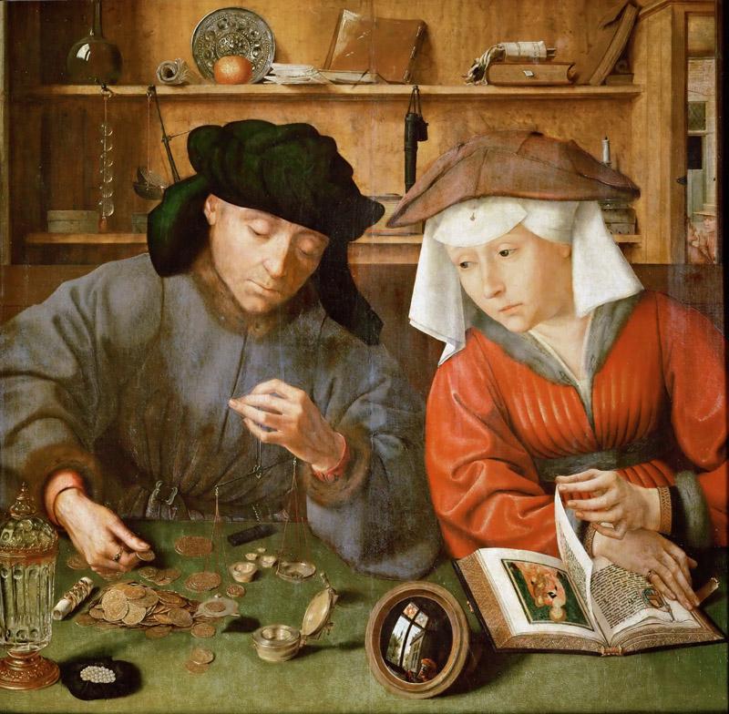 Quinten Metsys -- The Money Lender and his Wife