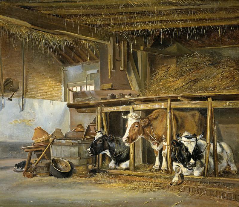 Ravenswaay, Jan van -- Koeien op stal, 1820
