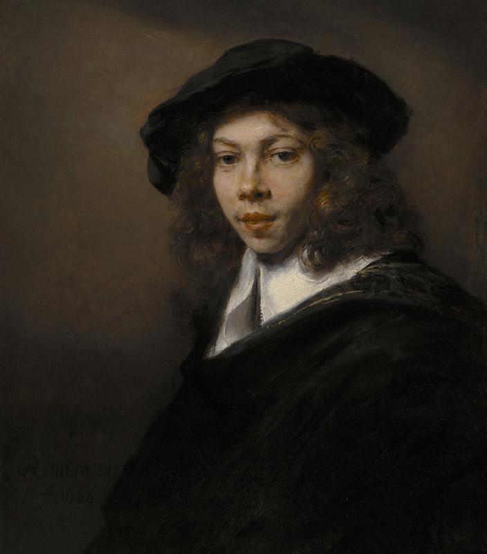 Rembrandt Harmensz. van Rijn - Young Man in a Black Beret, 1666