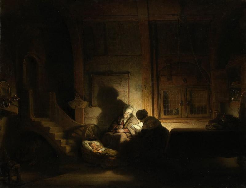 Rembrandt Harmensz. van Rijn -- De heilige familie bij avond, 1642 - 1648
