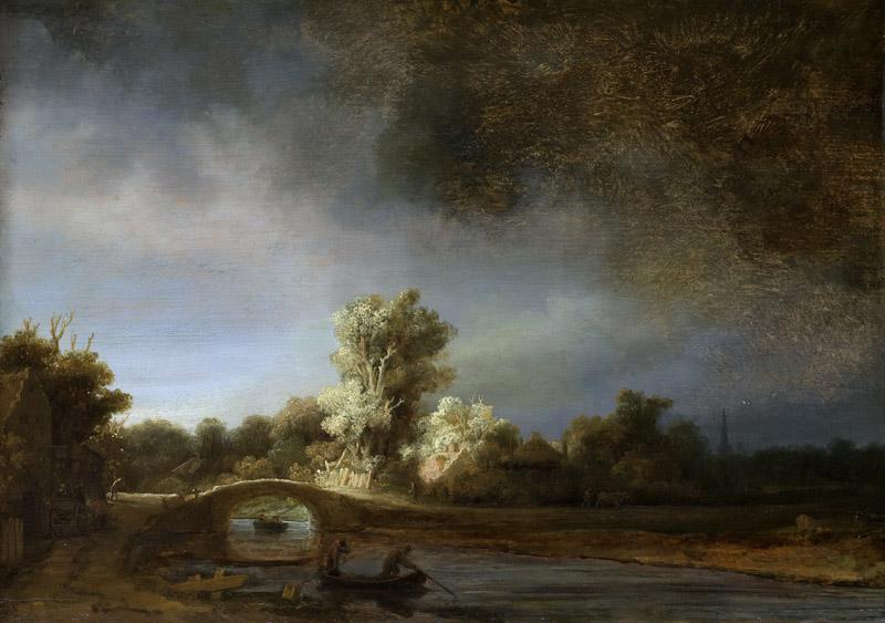 Rembrandt Harmensz. van Rijn -- De stenen brug, 1638