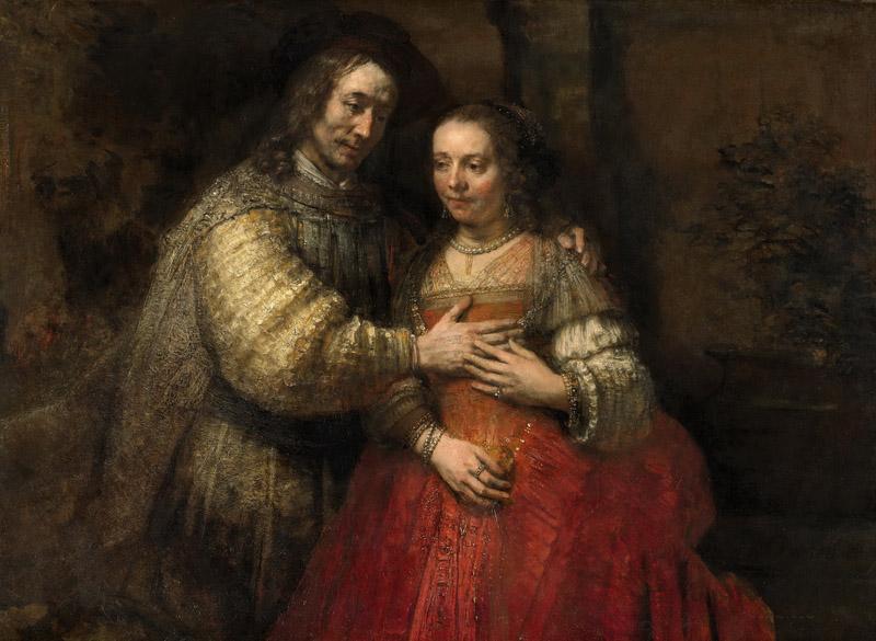 Rembrandt Harmensz. van Rijn -- Portret van een paar als Oud-Testamentische figuren, genaamd Het Joodse bruidje, 1665-1669