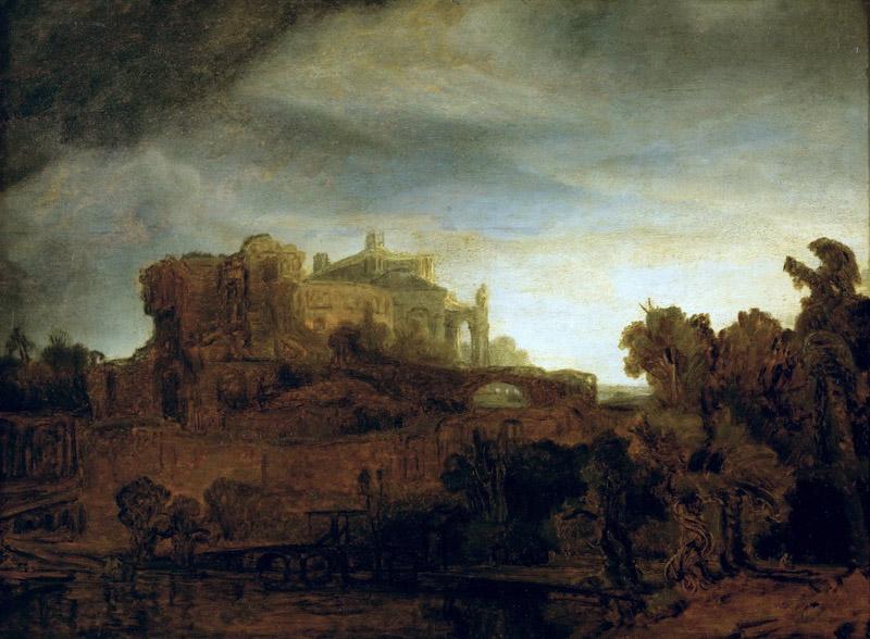 Rembrandt van Rijn -- Landscape with a Castle