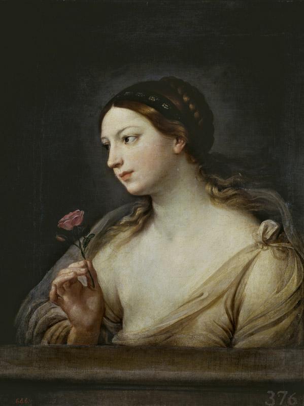 Reni, Guido-Muchacha con una rosa-81 cm x 62 cm