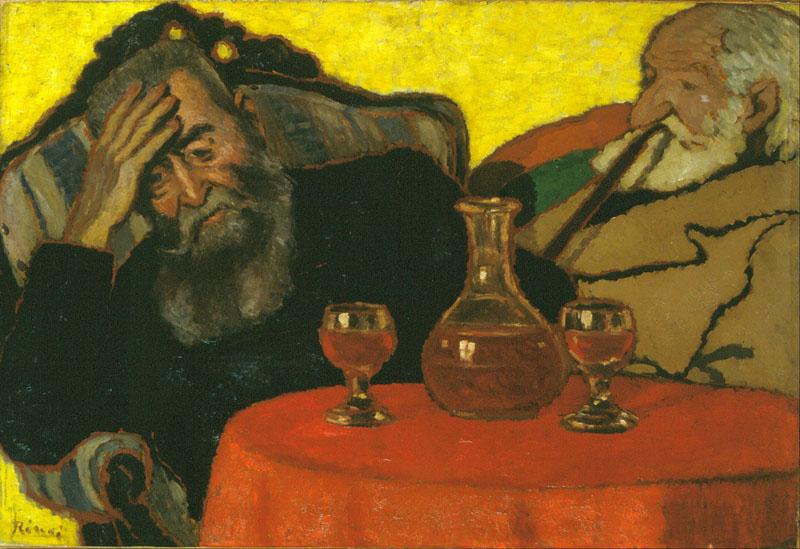 Rippl-Ronai, Jozsef (1861 - 1927) (Hungarian)-My Father and Piacsek, with Red Wine