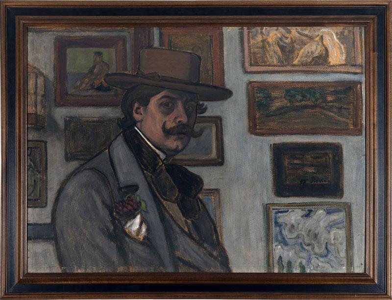 Rippl-Ronai, Jozsef (1861 - 1927) (Hungarian)-Self-Portrait in a brown hat