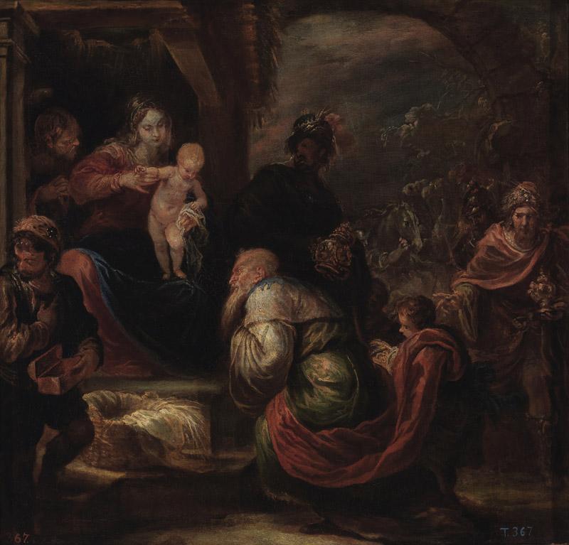 Rizi, Francisco-Adoracion de los Reyes Magos-54 cm x 57 cm