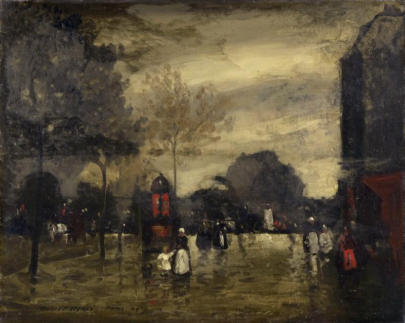 Robert Henri, American, 1865-1929 -- Boulevard in Wet Weather, Paris