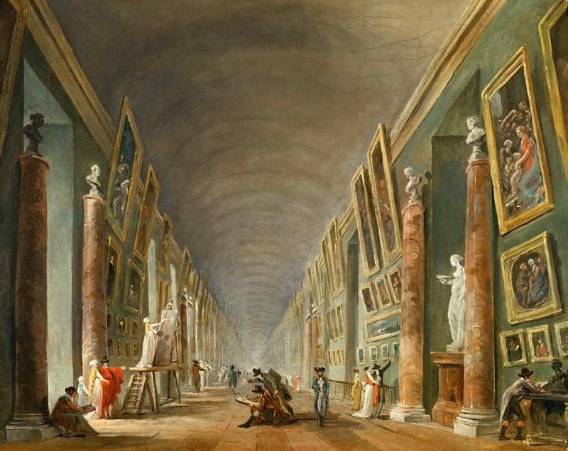 Robert, Hubert -- La Grande Galerie du Louvre entre 1801 et 1805-The great gallery