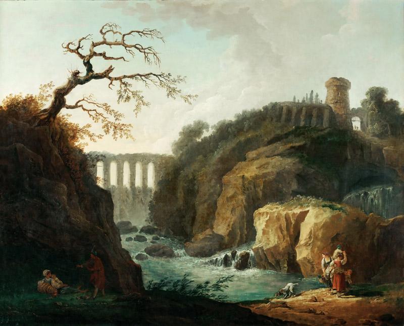 Robert, Hubert -- Paysage avec aqueduc et torrent-Landscape with aqueduct