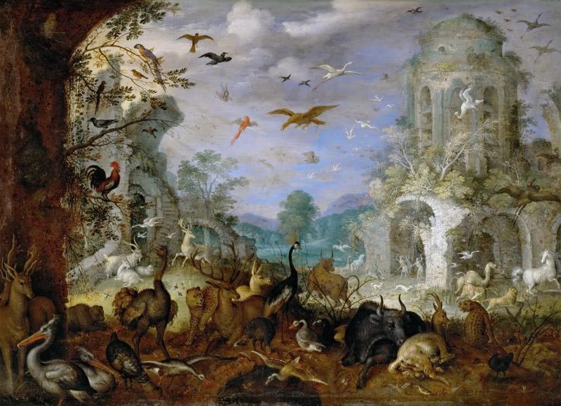 Roelandt Savery (1576-1639) -- Landscape with Animals and Orpheus