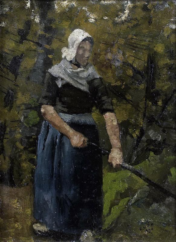 Roland Holst, Richard -- Boerin met stok, 1890