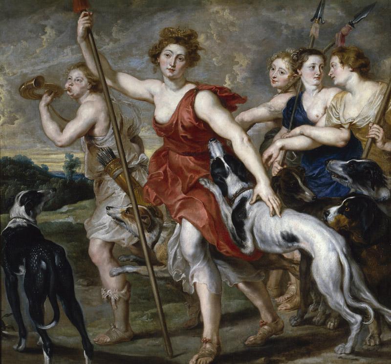 Rubens, Pedro Pablo (Taller de)-Diana cazadora-184 cm x 199 cm