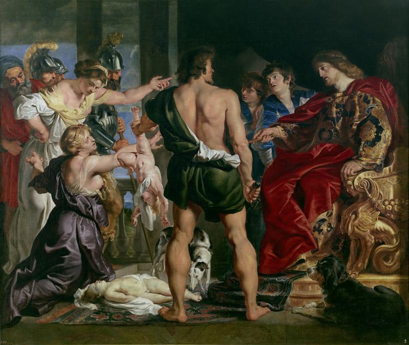 Rubens, Pedro Pablo (Taller de)-El juicio de Salomon-184 cm x 218,5 cm