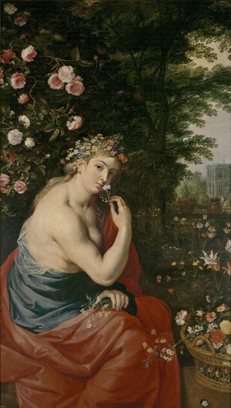 Rubens, Pedro Pablo (Taller de)-La diosa Flora-167 cm x 95 cm
