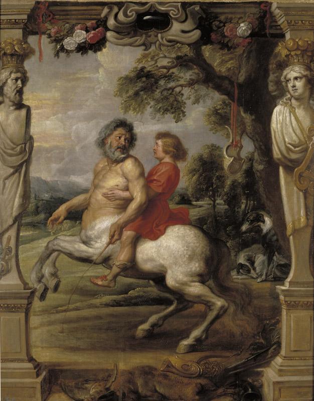 Rubens, Pedro Pablo (y taller)-La educacion de Aquiles-109 cm x 88,9 cm
