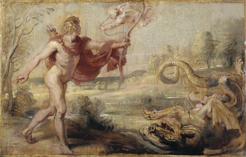Rubens, Pedro Pablo-Apolo y la serpiente Piton-26,8 cm x 42,2 cm