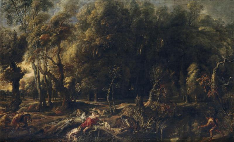 Rubens, Pedro Pablo-Atalanta y Meleagro cazando el jabali de Calidonia