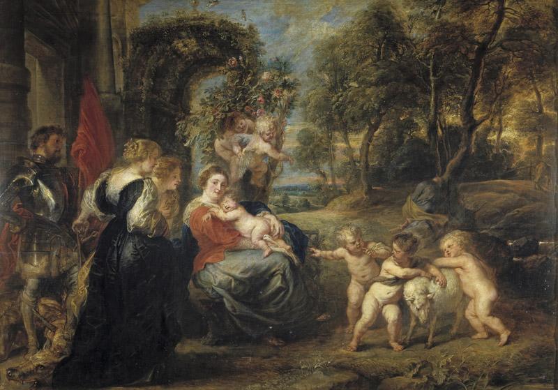 Rubens, Pedro Pablo-Descanso en la Huida a Egipto con santos
