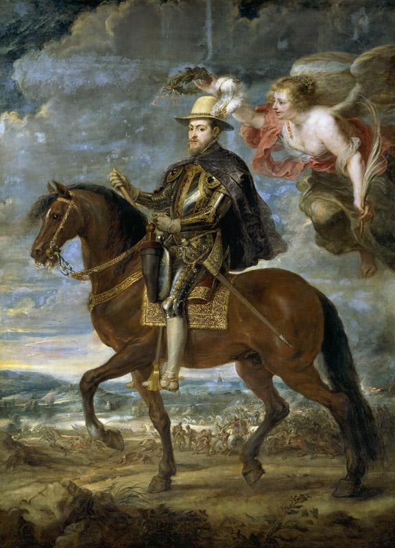 Rubens, Pedro Pablo-Felipe II a caballo-251 cm x 237 cm