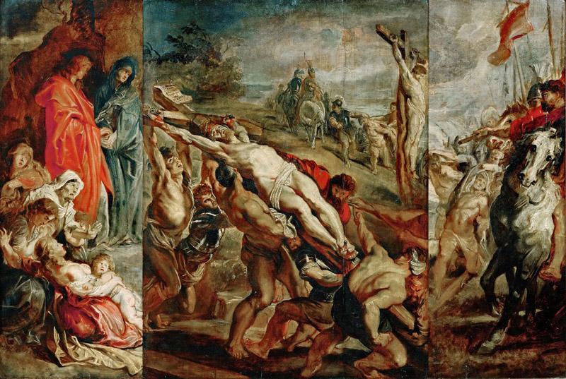 Rubens, Peter Paul -- The Elevation of the Cross, sketch for the triptych painted