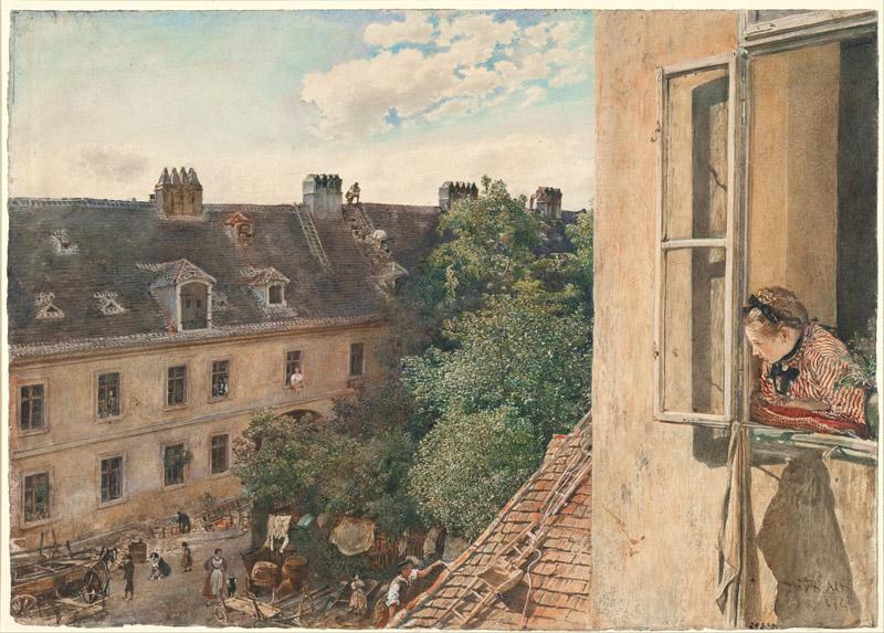 Rudolf von Alt (1812-1905)-View of the Alservorstadt, 1872