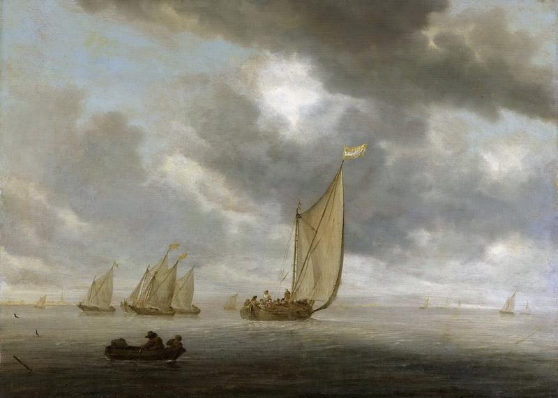 Ruysdael, Salomon van -- Zeilschepen op breed binnenwater, 1630-1670