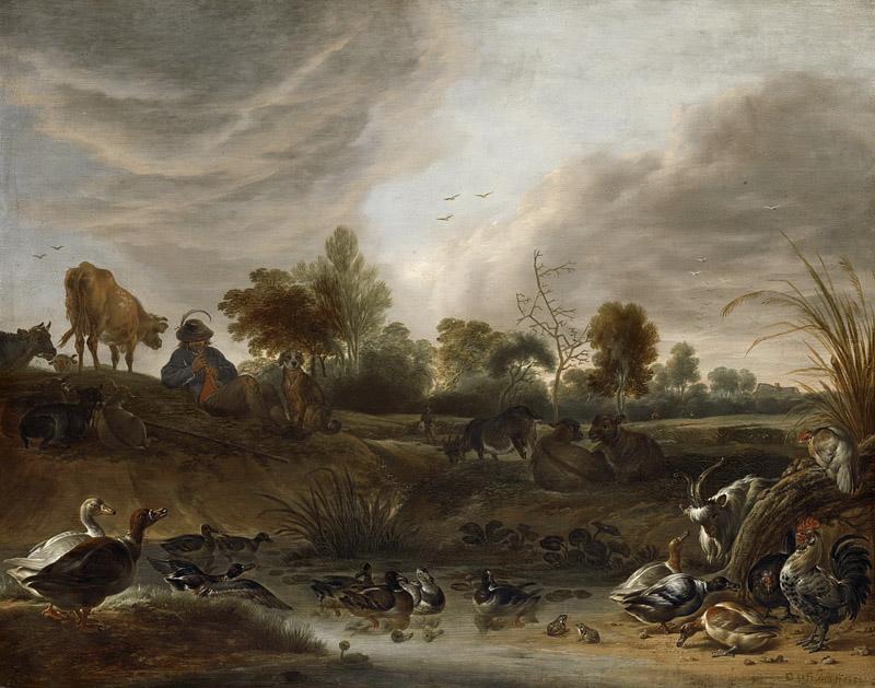 Saftleven, Cornelis -- Landschap met dieren, 1652