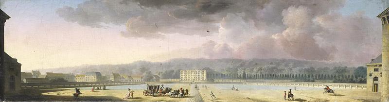 Sallembier, Henri -- Gezicht op een paleis in een heuvellandschap, 1780 - 1820