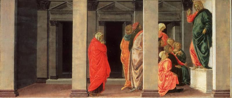 Sandro Botticelli (Alessandro di Mariano Filipepi), Italian (active Florence and Rome), 1445-1510 -- Saint Mary Magdalene Listening to Christ Preach