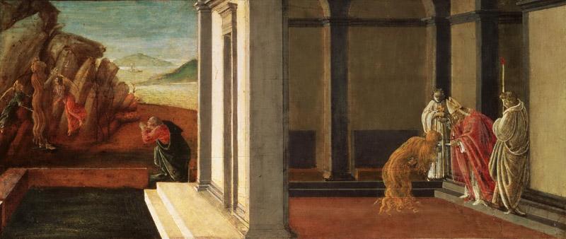 Sandro Botticelli (Alessandro di Mariano Filipepi), Italian (active Florence and Rome), 1445-1510 -- The Last Moments of Saint Mary Magdalene