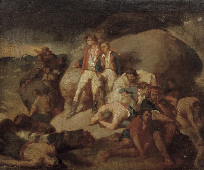 Sans Cabot, Francisco-Episodio de la Batalla de Trafalgar-32 cm x 40 cm