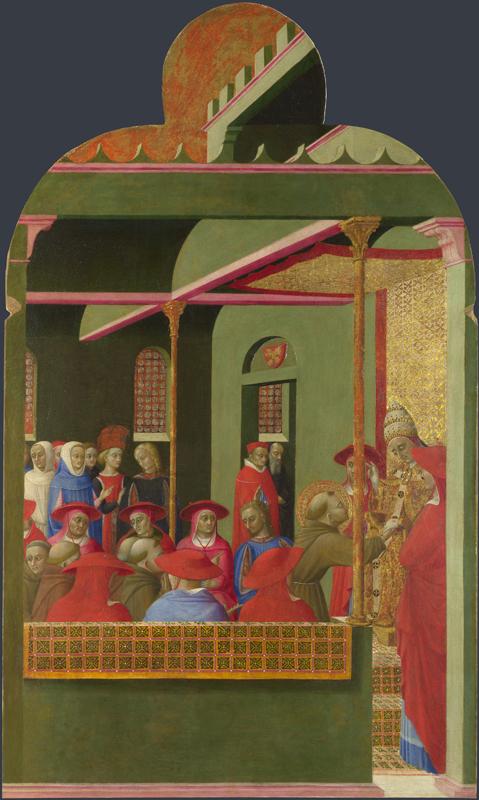 Sassetta - Saint Francis before Pope Honorius III