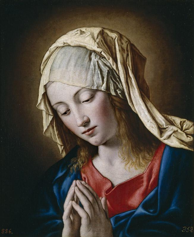 Sassoferrato-La Virgen en meditacion-48 cm x 40 cm