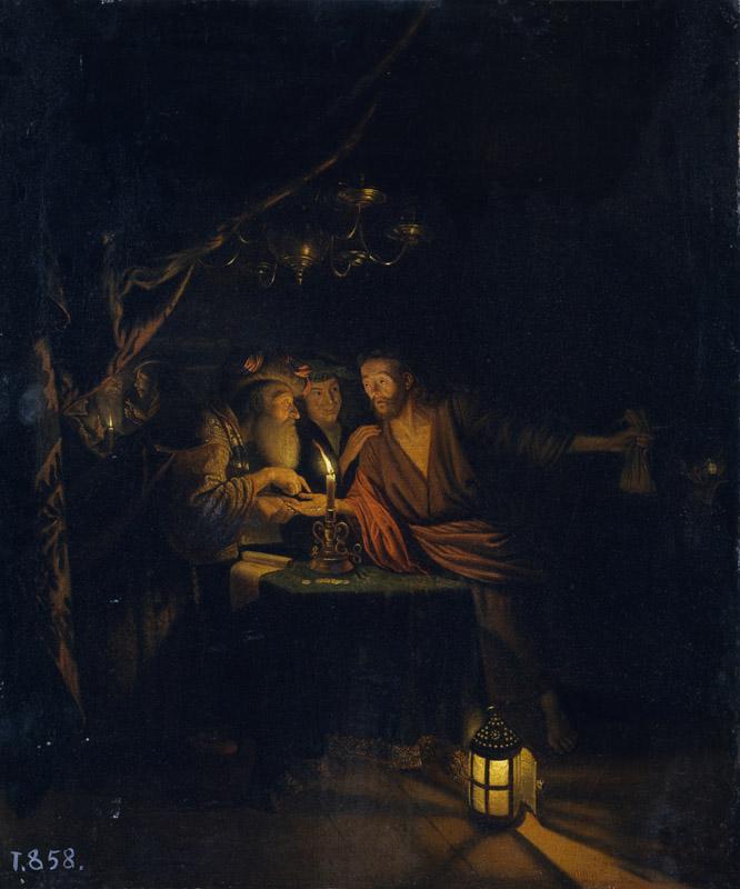 Schalcken, Godfried (Taller de)-La traicion de Judas-53 cm x 45 cm
