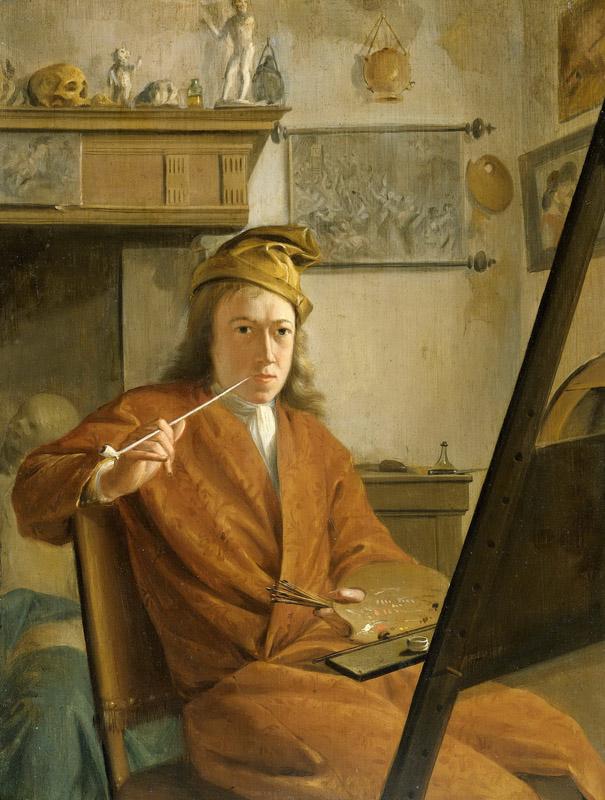 Schouman, Aert -- Portret van een schilder, misschien de schilder zelf, 1730-07-16