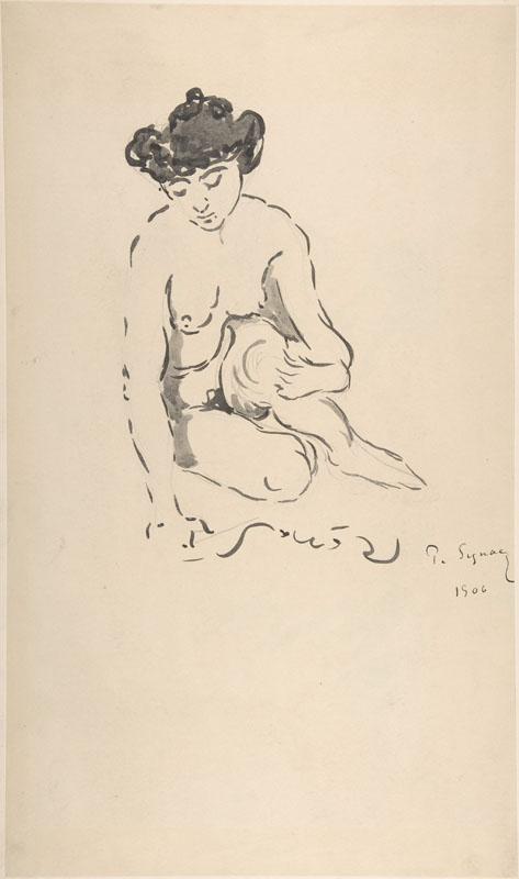 Seated Nude Woman-Paul Signac (French, Paris 1863-1935 Paris)