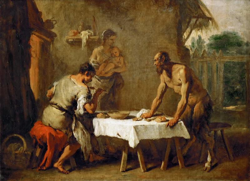 Sebastiano Ricci (1659-1734)-The Satyr and the Farmer