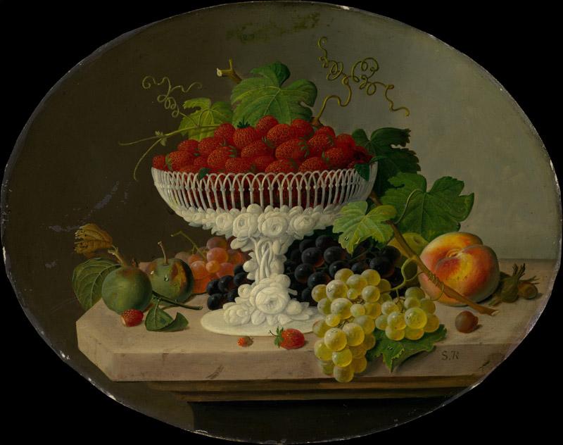 Severin Roesen--Still Life with Strawberries in a Compote