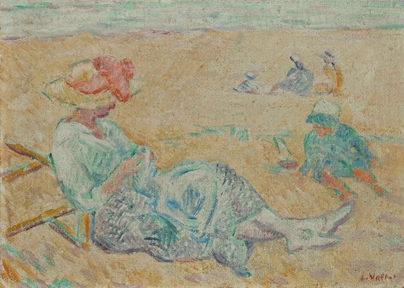 Sewing on the Beach, 1916