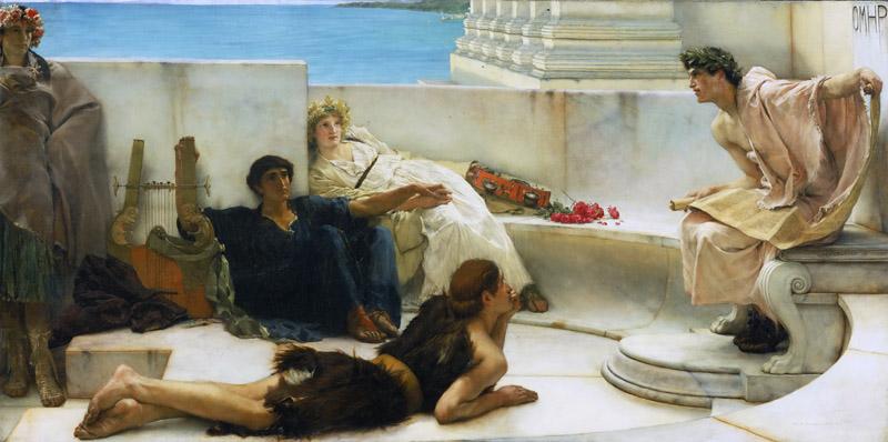 Sir Lawrence Alma-Tadema, English (born Netherlands), 1836-1912 -- A Reading from Homer